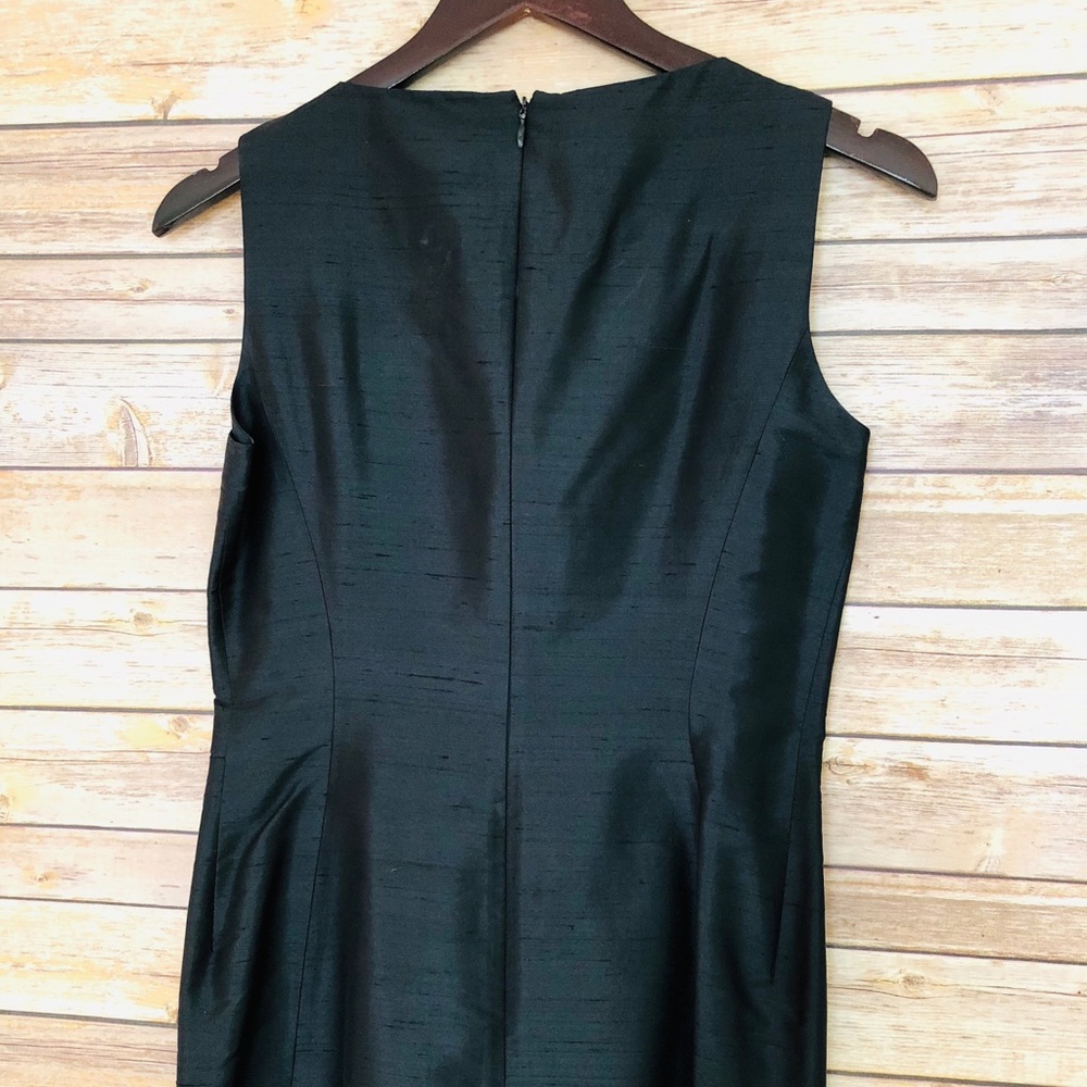 Ann Taylor Silk Black Sheath Drs w/ Scalloped Hem - Picture 4 of 7